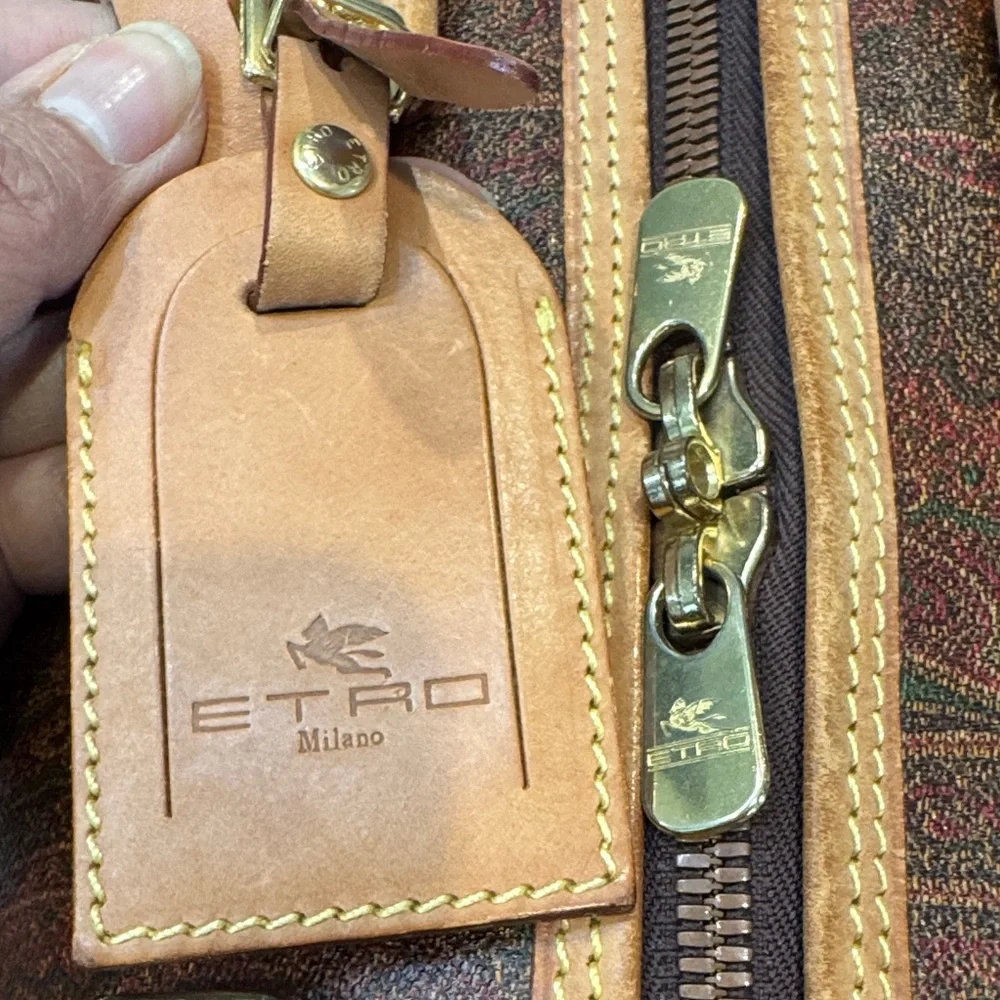 Authentic Etro Brown Paisley Travel Bag